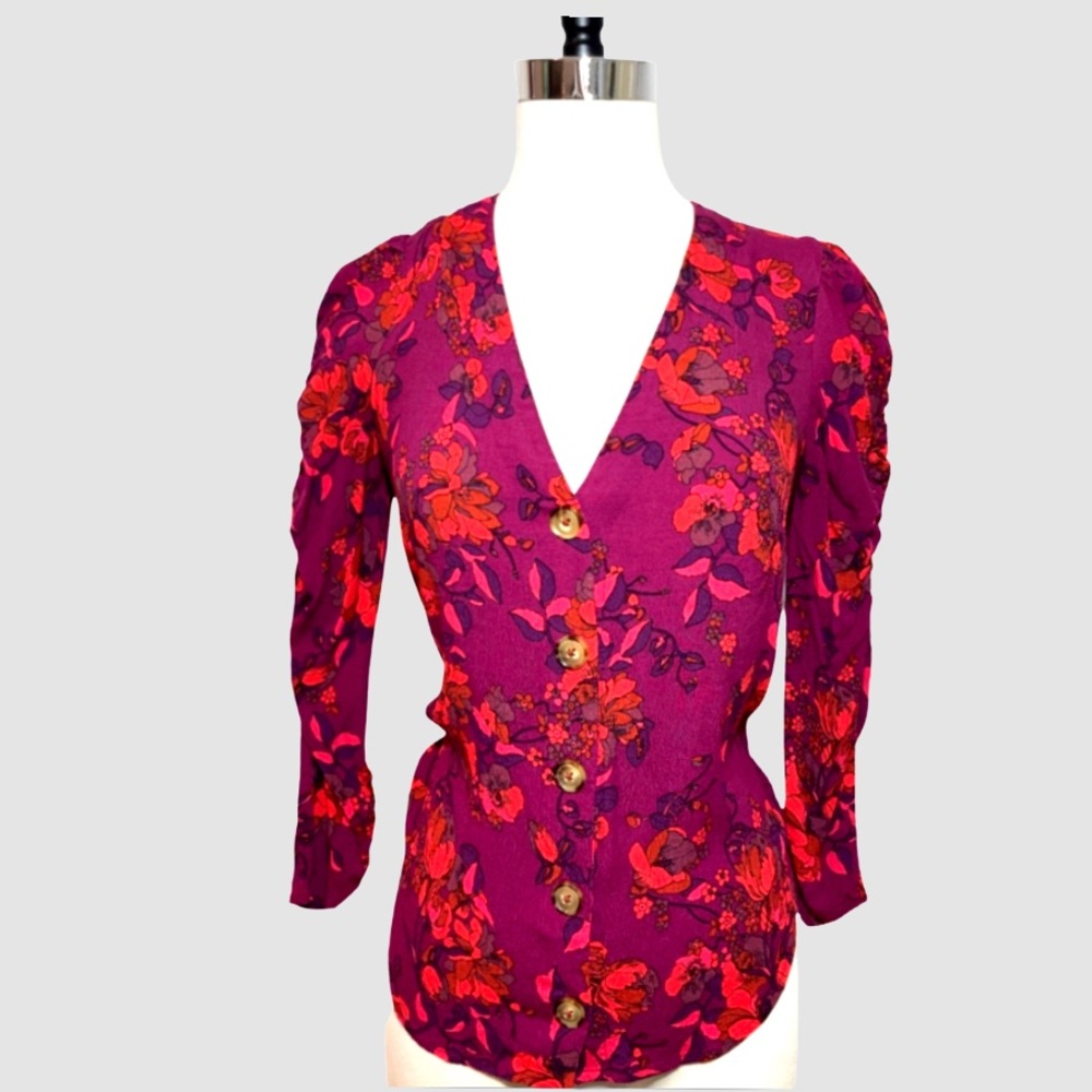 Maeve Purple Floral Jourdain Long sleeveSize small